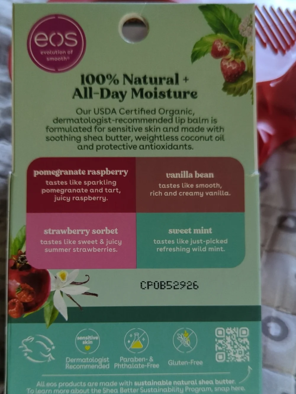 eos Classic Lip Balm 4-Pack in Red, Cream, Pink, Light Blue